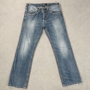 Silver Jean Co Zac Flap Jeans Men 32x32 Blue Faded Grunge